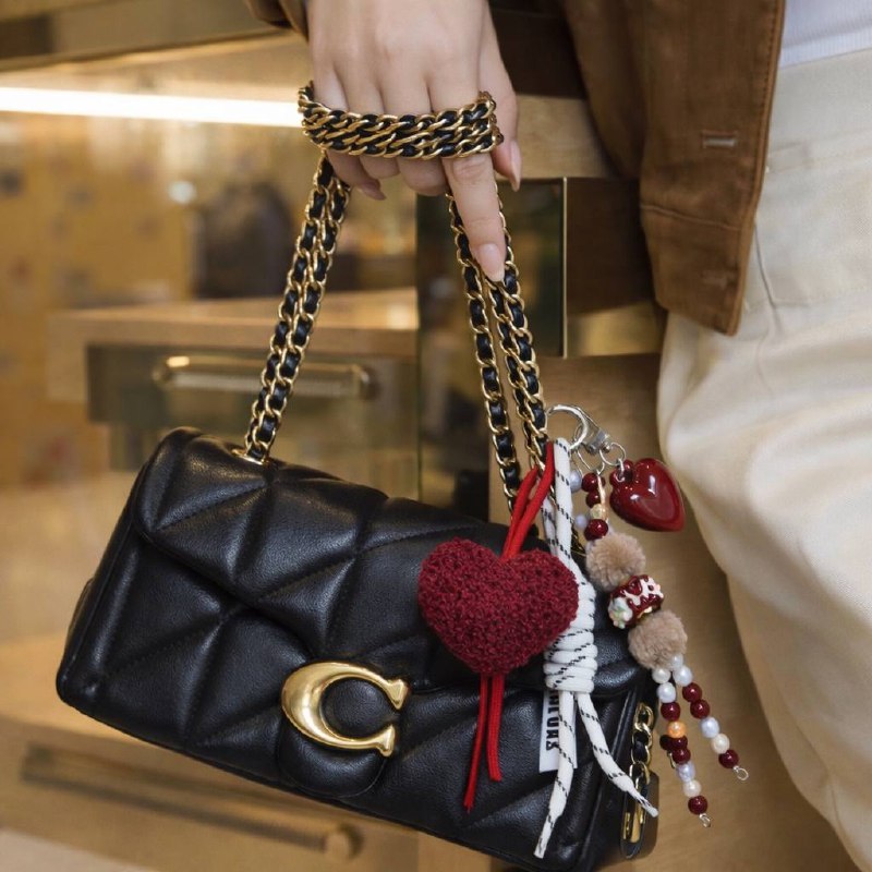 Plush Burgundy Heart Bag Charm – Glossy Pendant, Luxury Purse Accessory, Romantic Statement Charm